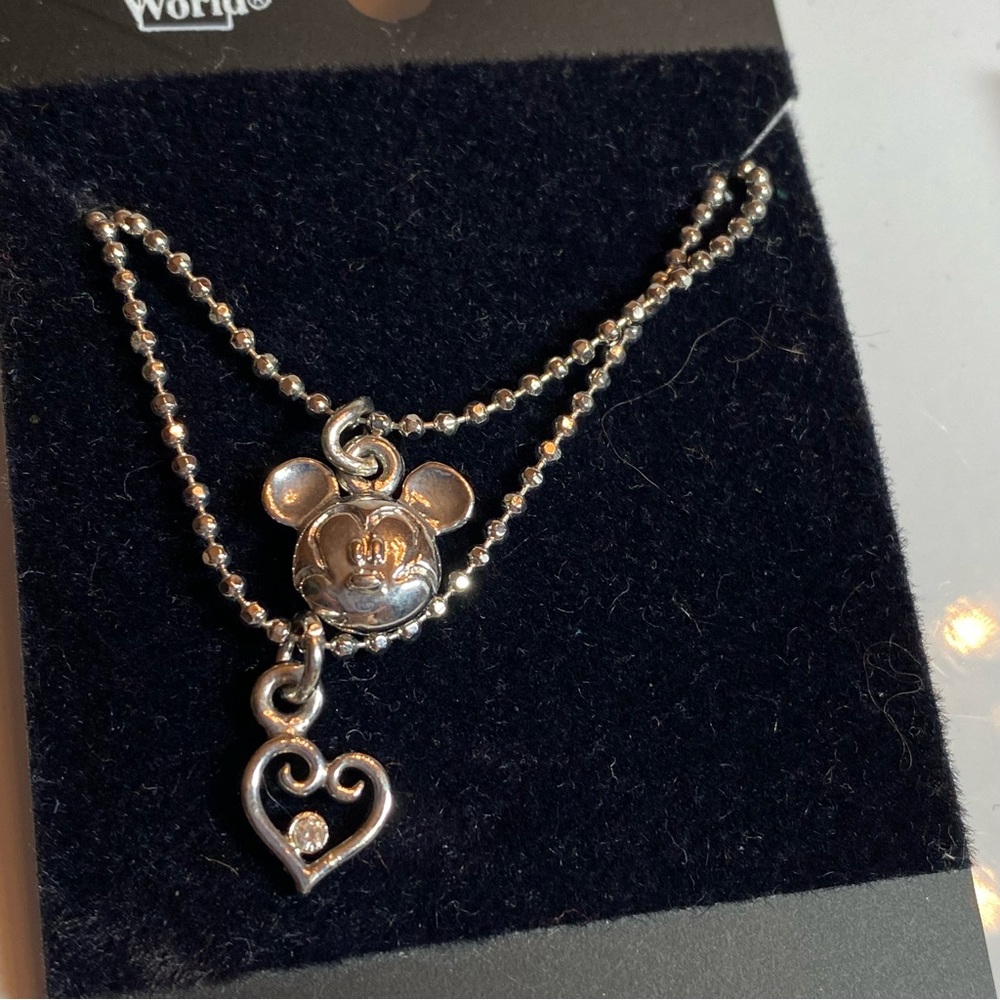 Disney Mickey and Pooh necklaces. Silver color. - Picture 1 of 5
